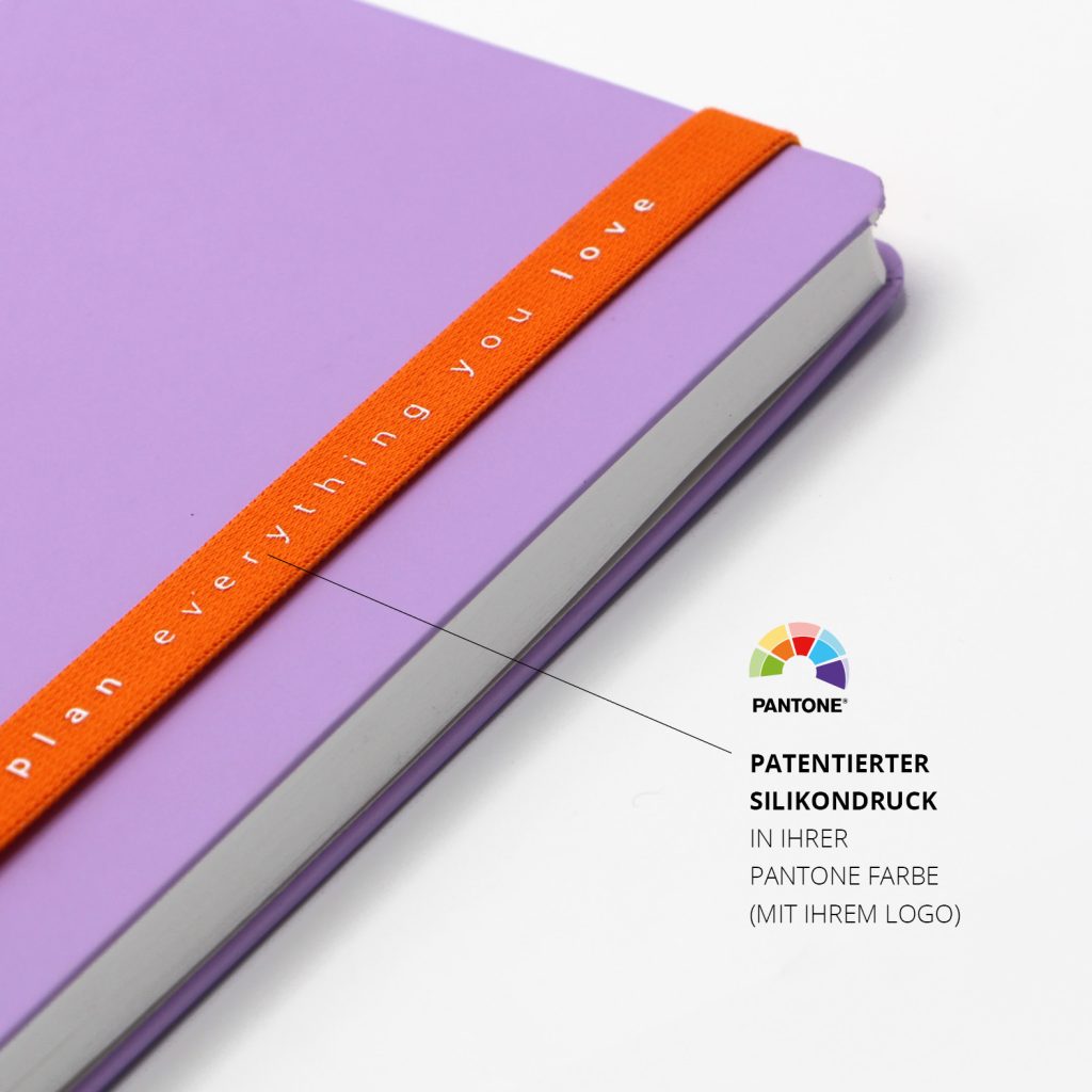 Lanybook® Softcover A5 mit farbigem Lanyband und Silikondruck, Referenz Love Tiles