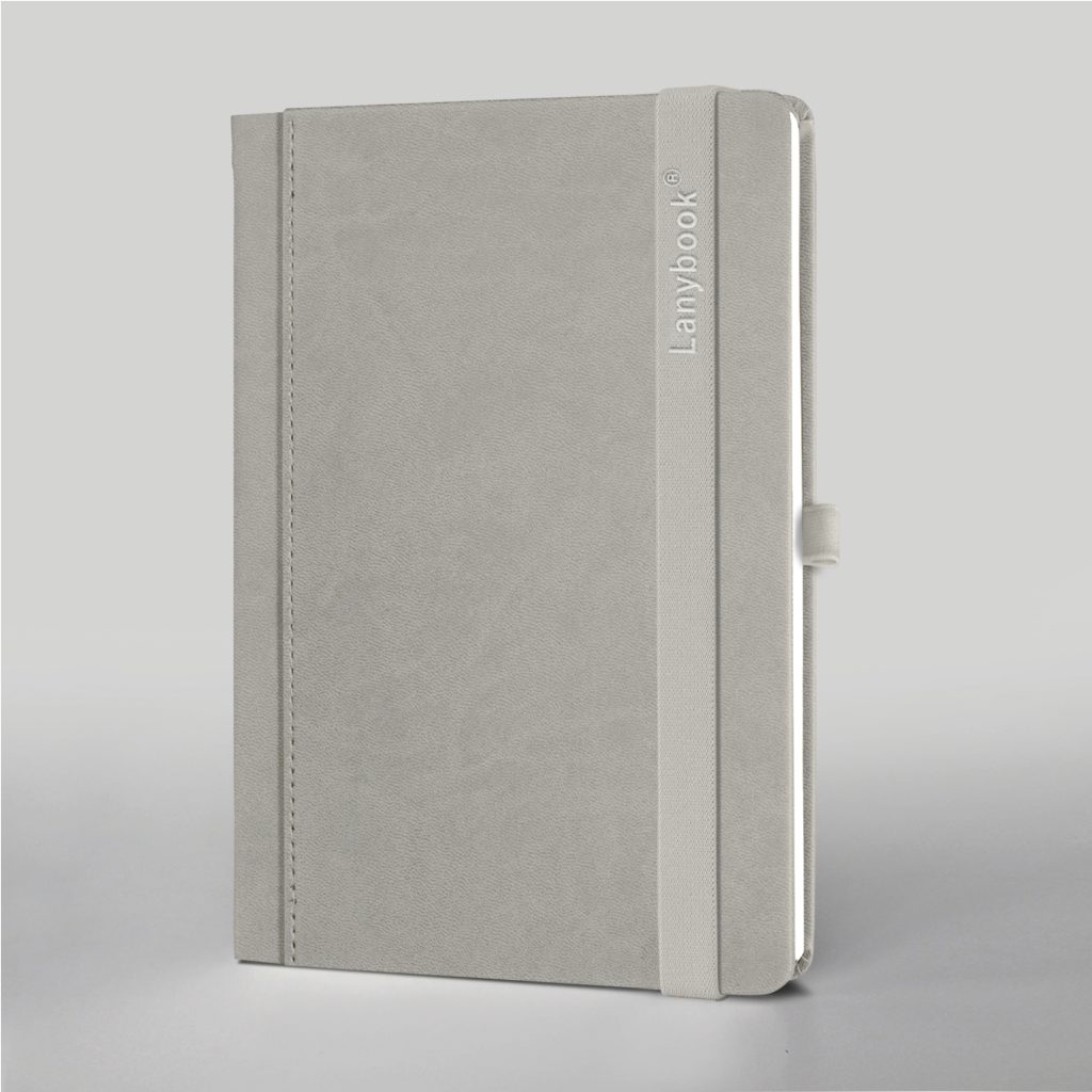 anybook® Notizbuch A5 in Beige mit Lanyband, hochwertiges Business Notizbuch mit Fadenbindung